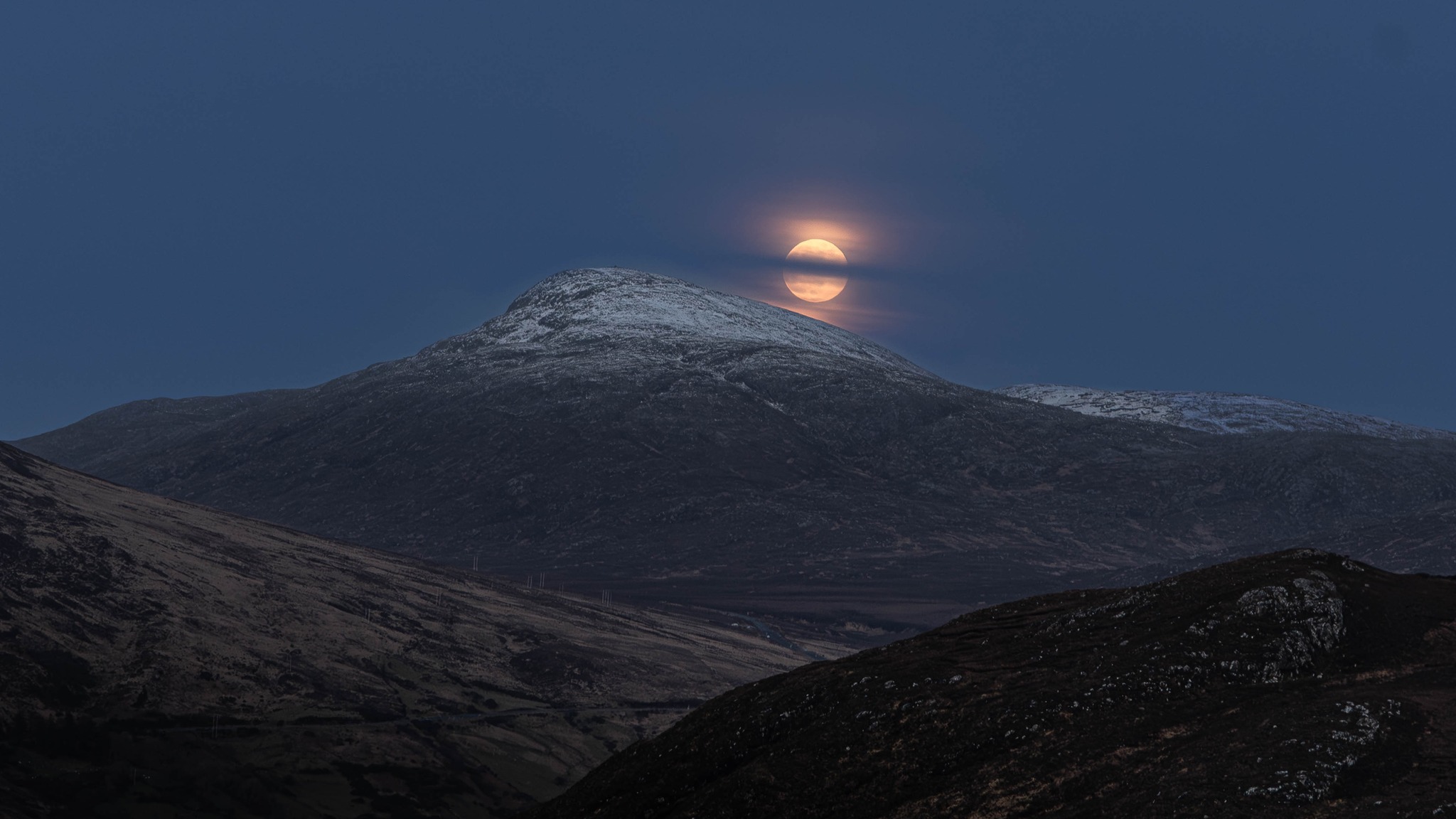 Snow Moon over Aghla More