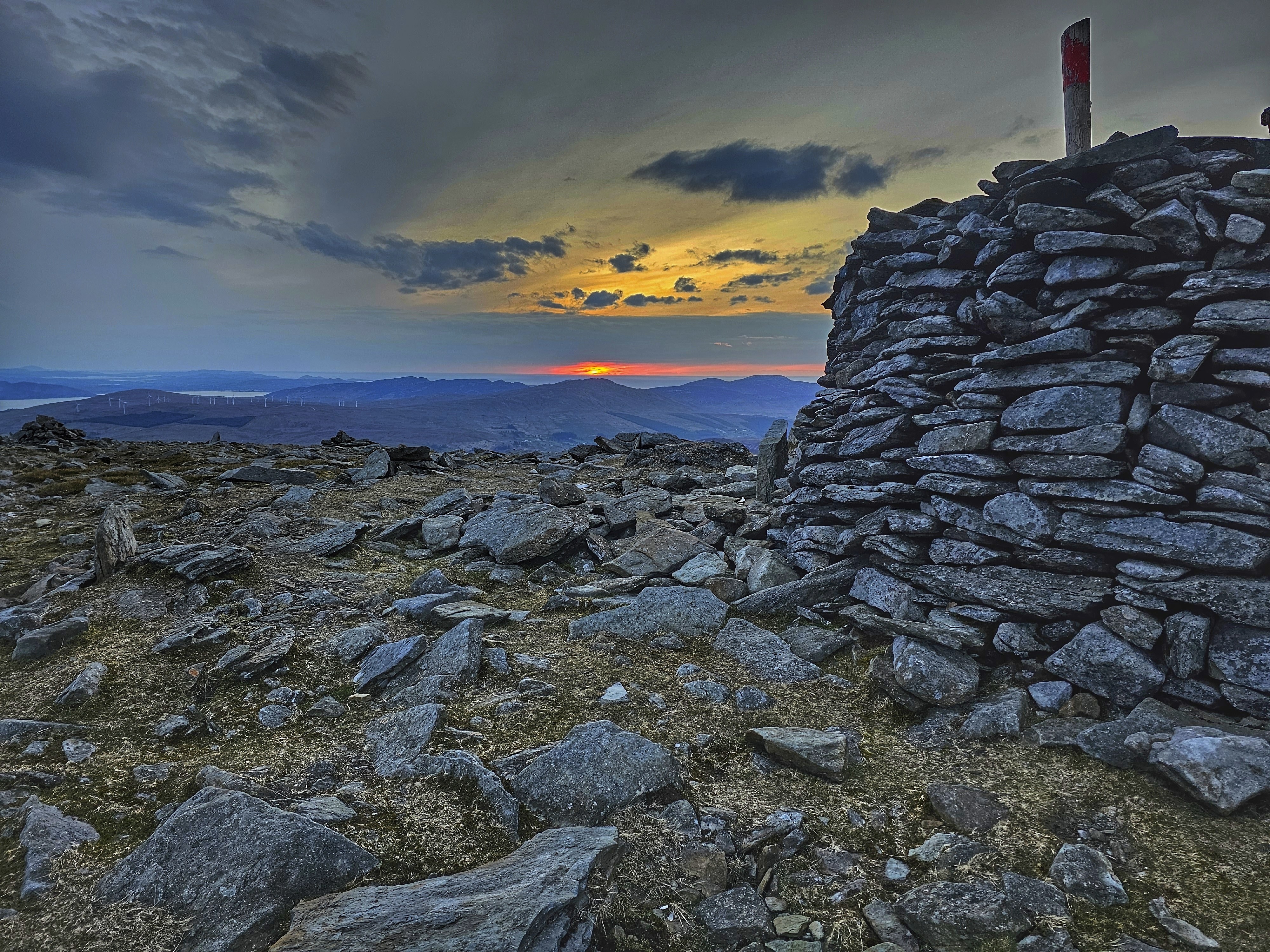 the sunset seen from Slieve Snaght